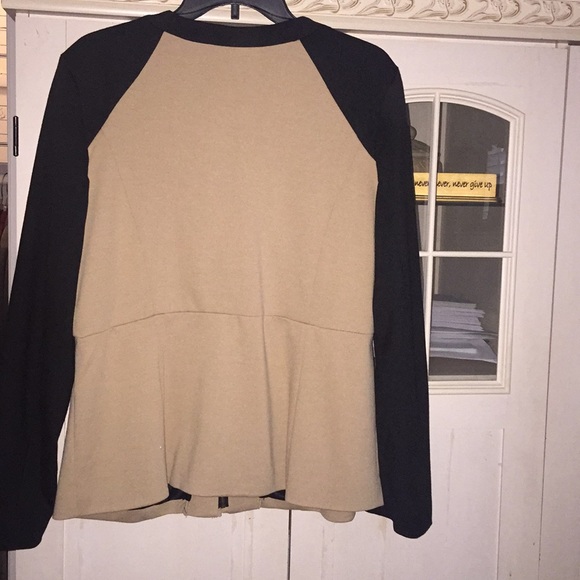 Color Block Jacket Black and Tan - Picture 3 of 3